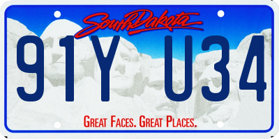 SD license plate 91YU34