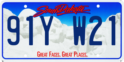 SD license plate 91YW21