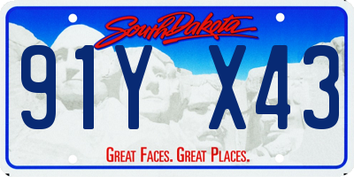 SD license plate 91YX43