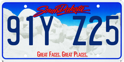 SD license plate 91YZ25