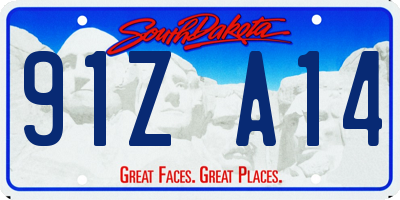 SD license plate 91ZA14