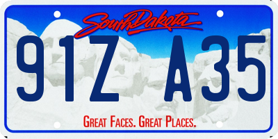 SD license plate 91ZA35