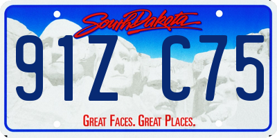 SD license plate 91ZC75