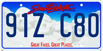 SD license plate 91ZC80
