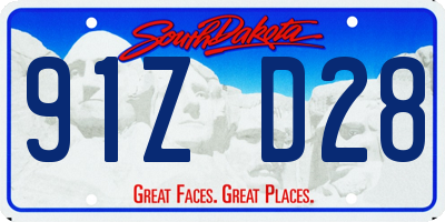 SD license plate 91ZD28