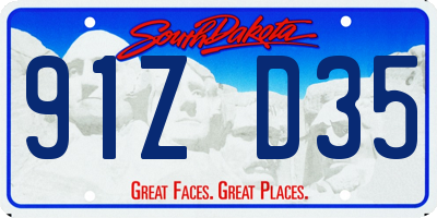 SD license plate 91ZD35