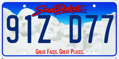 SD license plate 91ZD77