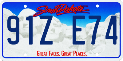 SD license plate 91ZE74