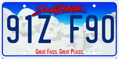 SD license plate 91ZF90
