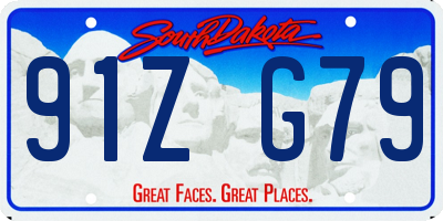 SD license plate 91ZG79
