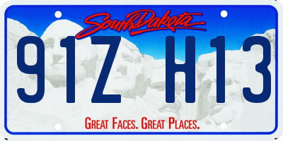 SD license plate 91ZH13