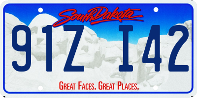 SD license plate 91ZI42