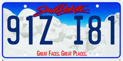 SD license plate 91ZI81