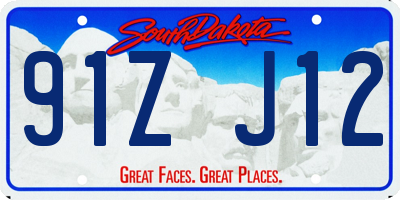 SD license plate 91ZJ12