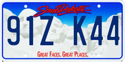 SD license plate 91ZK44