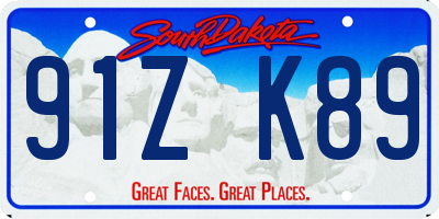 SD license plate 91ZK89