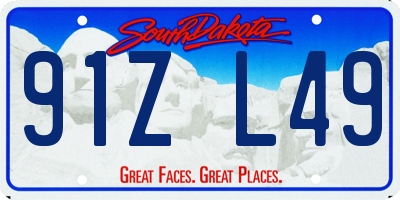 SD license plate 91ZL49