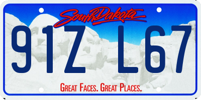 SD license plate 91ZL67