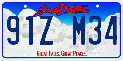SD license plate 91ZM34