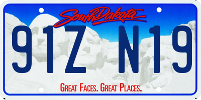 SD license plate 91ZN19