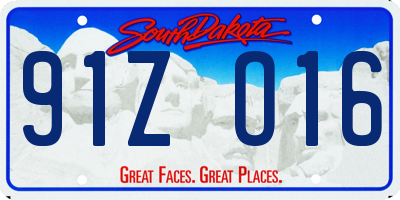 SD license plate 91ZO16