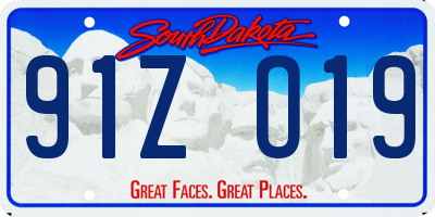 SD license plate 91ZO19