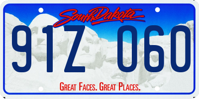 SD license plate 91ZO60