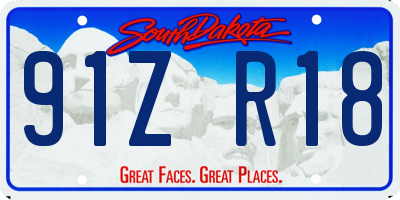 SD license plate 91ZR18