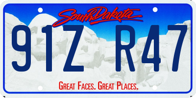 SD license plate 91ZR47