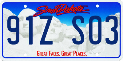SD license plate 91ZS03