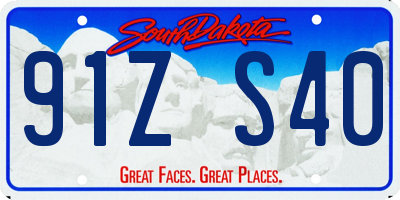 SD license plate 91ZS40