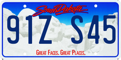 SD license plate 91ZS45