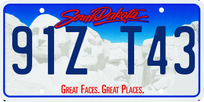 SD license plate 91ZT43