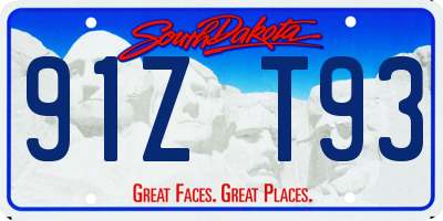 SD license plate 91ZT93