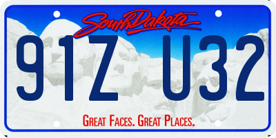 SD license plate 91ZU32