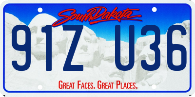 SD license plate 91ZU36