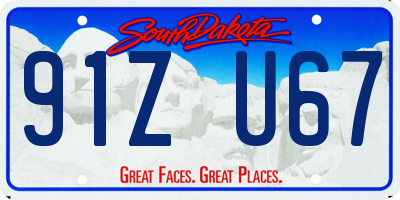 SD license plate 91ZU67