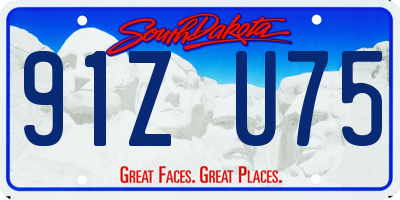 SD license plate 91ZU75