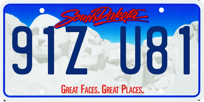 SD license plate 91ZU81