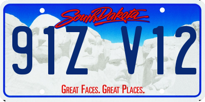 SD license plate 91ZV12