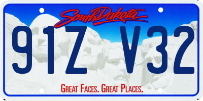 SD license plate 91ZV32
