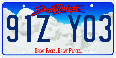 SD license plate 91ZY03