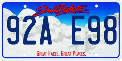 SD license plate 92AE98