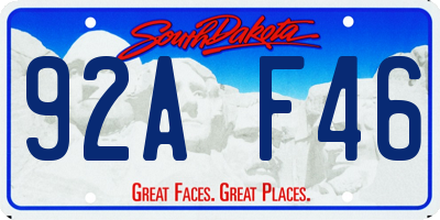 SD license plate 92AF46