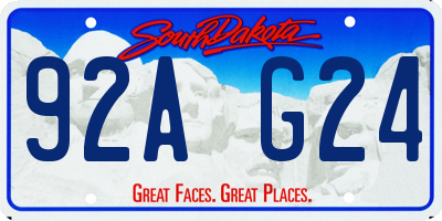 SD license plate 92AG24