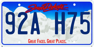 SD license plate 92AH75