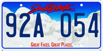 SD license plate 92AO54
