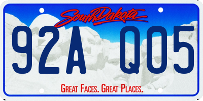 SD license plate 92AQ05