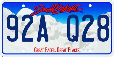 SD license plate 92AQ28