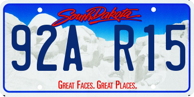 SD license plate 92AR15